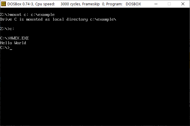 dosbox debugger booted disk image